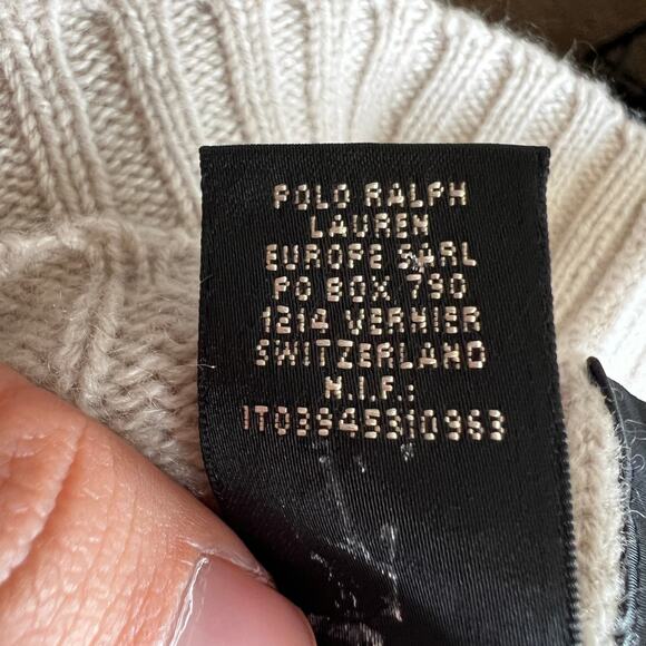 Polo Ralph Lauren Women’s Cream Collar Sweater Preppy Knit Pullover Medium - Picture 6 of 8